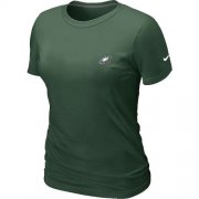 Wholesale Cheap Women's Nike Philadelphia Eagles Chest Embroidered Logo T-Shirt Green