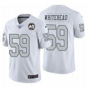 Wholesale Cheap Nike Raiders #59 Tahir Whitehead White 60th Anniversary Patch Men's Stitched NFL 100 Limited Color Rush Jersey