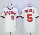 Wholesale Cheap Angels of Anaheim #5 Albert Pujols White Flexbase Authentic Collection Cooperstown Stitched MLB Jersey