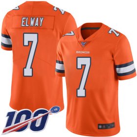 Wholesale Cheap Nike Broncos #7 John Elway Orange Men\'s Stitched NFL Limited Rush 100th Season Jersey