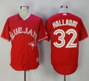 Wholesale Cheap Blue Jays #32 Roy Halladay Red New Cool Base Canada Day Stitched MLB Jersey