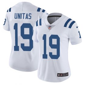 Wholesale Cheap Nike Colts #19 Johnny Unitas White Women\'s Stitched NFL Vapor Untouchable Limited Jersey