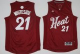 Wholesale Cheap Men's Miami Heat #21 Hassan Whiteside adidas Red 2016 Christmas Day Stitched NBA Swingman Jersey
