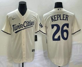 Wholesale Cheap Men\'s Minnesota Twins #26 Max Kepler Cream 2022 City Connect Cool Base Stitched Jersey