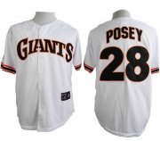 Wholesale Cheap Giants #28 Buster Posey White 1989 Turn Back The Clock Stitched MLB Jersey