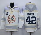 Wholesale Cheap Yankees #42 Mariano Rivera White Sawyer Hooded Sweatshirt MLB Hoodie
