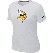 Wholesale Cheap Women's Nike Minnesota Vikings Logo NFL T-Shirt White