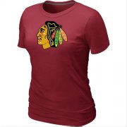 Wholesale Cheap Women's Chicago Blackhawks Big & Tall Logo Red NHL T-Shirt