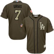 Wholesale Cheap Men's Los Angeles Dodgers #7 Julio Urias Green Salute to Service Stitched Baseball Jersey