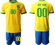 Wholesale Cheap Men 2020-2021 Season National team Brazil home yellow customized Soccer Jersey