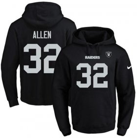 Wholesale Cheap Nike Raiders #32 Marcus Allen Black Name & Number Pullover NFL Hoodie