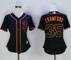 Wholesale Cheap Giants #35 Brandon Crawford Black Alternate Women's Stitched MLB Jersey
