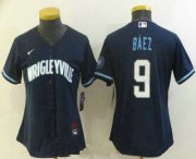 Wholesale Cheap women's chicago cubs #9 javier baez navy blue 2021 city connect stitched mlb cool base nike jersey