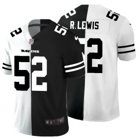 Cheap Baltimore Ravens #52 Ray Lewis Men\'s Black V White Peace Split Nike Vapor Untouchable Limited NFL Jersey