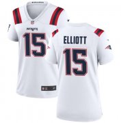 Cheap Women's New England Patriots #15 Ezekiel Elliott White Stitched Jersey(Run Small)