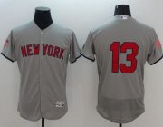 Wholesale Cheap Yankees #13 Alex Rodriguez Grey Fashion Stars & Stripes Flexbase Authentic Stitched MLB Jersey