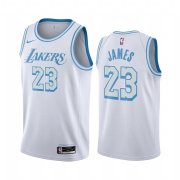 Wholesale Cheap Nike Lakers #23 LeBron James White NBA Swingman 2020-21 City Edition Jersey