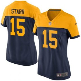 Wholesale Cheap Nike Packers #15 Bart Starr Navy Blue Alternate Women\'s Stitched NFL New Elite Jersey