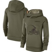 Wholesale Cheap Women's Cleveland Browns Nike Olive Salute to Service Sideline Therma Performance Pullover Hoodie
