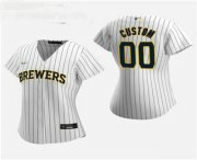 Wholesale Cheap Women's Custom Milwaukee Brewers 2020 White Alternate Nike Jersey
