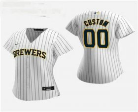 Wholesale Cheap Women\'s Custom Milwaukee Brewers 2020 White Alternate Nike Jersey