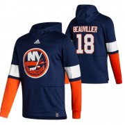 Wholesale Cheap New York Islanders #18 Anthony Beauvillier Adidas Reverse Retro Pullover Hoodie Navy
