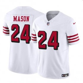 Cheap Men\'s San Francisco 49ers #24 Jordan Mason New White 2023 F.U.S.E. Football Stitched Jersey