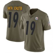 Wholesale Cheap Nike Steelers #19 JuJu Smith-Schuster Olive Men's Stitched NFL Limited 2017 Salute to Service Jersey