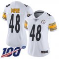 Wholesale Cheap Nike Steelers #48 Bud Dupree White Women's Stitched NFL 100th Season Vapor Limited Jersey