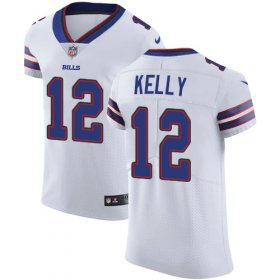 Wholesale Cheap Nike Bills #12 Jim Kelly White Men\'s Stitched NFL Vapor Untouchable Elite Jersey