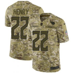 Wholesale Cheap Nike Titans #22 Derrick Henry Camo Men\'s Stitched NFL Limited 2018 Salute To Service Jersey