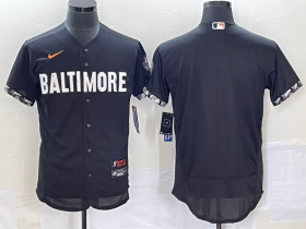 Wholesale Cheap Men\'s Baltimore Orioles Blank Black 2023 City Connect Flex Base Stitched Jersey