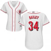 Wholesale Cheap Reds #34 Homer Bailey White Home Women's Stitched MLB Jersey