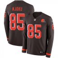 Wholesale Cheap Nike Browns #85 David Njoku Brown Team Color Men's Stitched NFL Limited Therma Long Sleeve Jersey