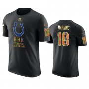 Wholesale Cheap Colts #18 Peyton Manning Black Men's Black History Month T-Shirt