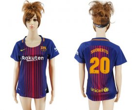 Wholesale Cheap Women\'s Barcelona #20 S.Roberto Home Soccer Club Jersey