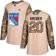 Wholesale Cheap Adidas Rangers #20 Chris Kreider Camo Authentic 2017 Veterans Day Stitched Youth NHL Jersey