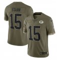 Wholesale Cheap Men's Green Bay Packers #15 Bart Starr 2022 Olive Salute To Service Limited Stitched Jersey