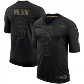 Wholesale Cheap Nike Seahawks 3 Russell Wilson Black 2020 Salute To Service Limited Jersey