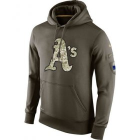 Wholesale Cheap Men\'s Oakland Athletics Nike Olive Salute To Service KO Performance Hoodie