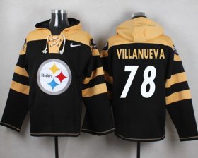 Wholesale Cheap Nike Steelers #78 Alejandro Villanueva Black Player Pullover NFL Hoodie