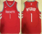 Wholesale Cheap Men's Houston Rockets #1 Tracy McGrady New Red 2017-2018 Nike Authentic Printed NBA Jersey