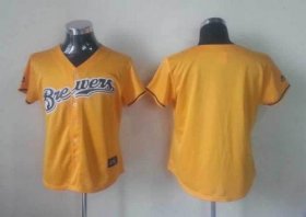 Wholesale Cheap Brewers Blank Yellow Alternate Cool Base Women\'s Stitched MLB Jersey