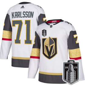 Wholesale Cheap Men\'s Vegas Golden Knights #71 William Karlsson White 2023 Stanley Cup Final Stitched Jersey