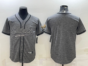 Wholesale Cheap Men's New Orleans Saints Blank Grey With Patch Cool Base Stitched Baseball Jersey