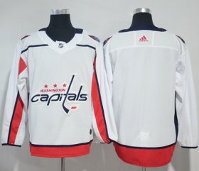 Wholesale Cheap Adidas Capitals Blank White Road Authentic Stitched NHL Jersey