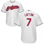 Wholesale Cheap Indians #7 Kenny Lofton White New Cool Base Stitched MLB Jersey