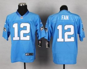 Wholesale Cheap Nike Seahawks #12 Fan Light Blue Men\'s Stitched NFL Elite Jersey
