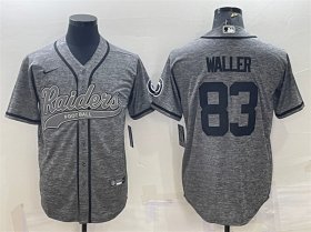 Wholesale Cheap Men\'s Las Vegas Raiders #83 Darren Waller Gray With Patch Cool Base Stitched Baseball Jersey