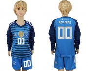 Wholesale Cheap Germany Personalized Blue Long Sleeves Kid Soccer Country Jersey